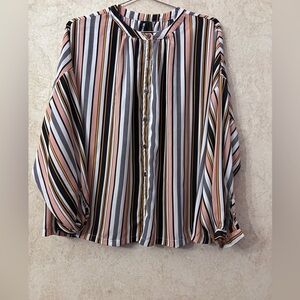 💕Agnes & Dora Multicolor Striped Blouse*Flaw*